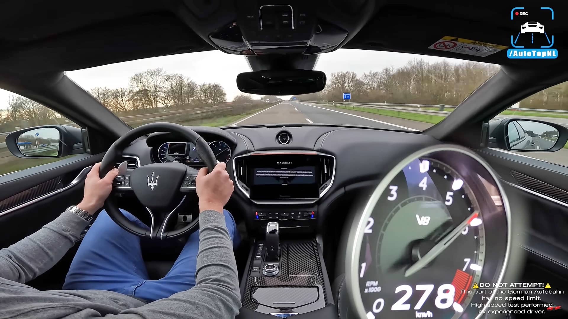 Pleasure is seeing the latest Ferrari-engined Maserati at full throttle on an Autobahn
